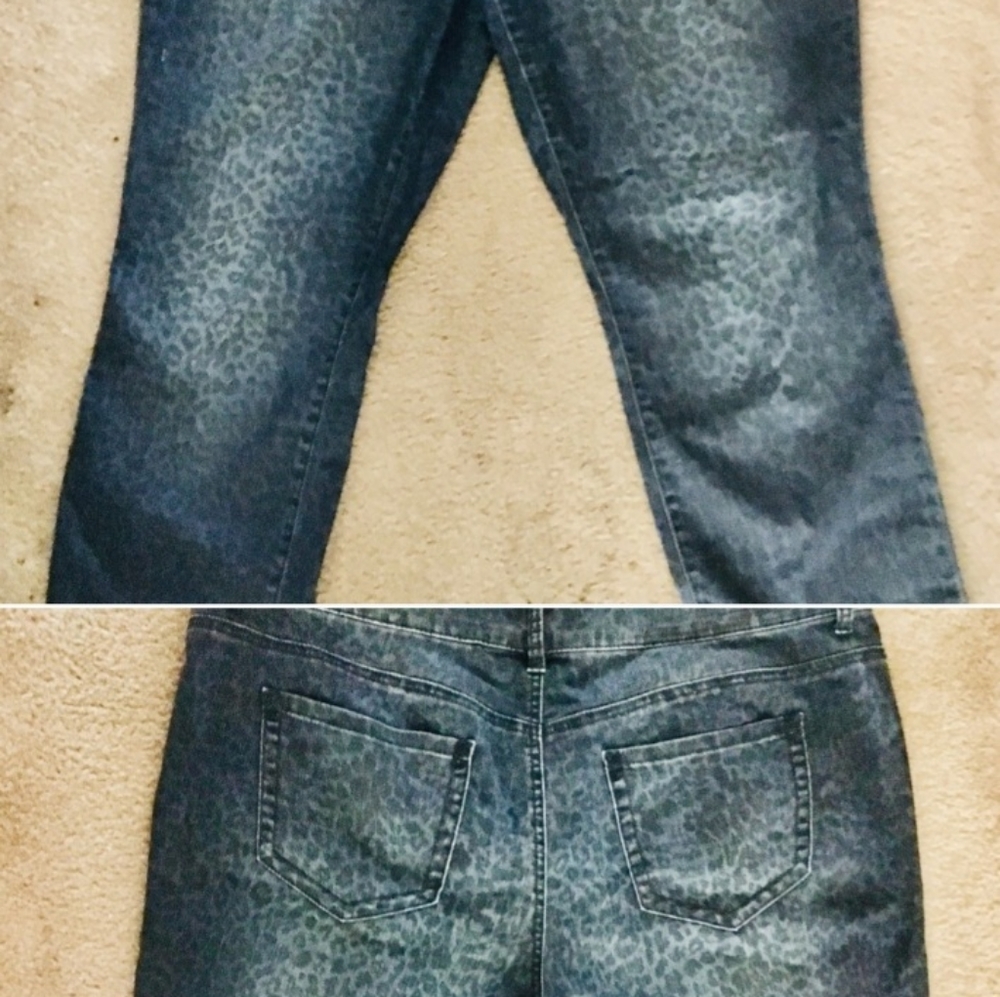 Stylish leopard print skinny jeans size 22